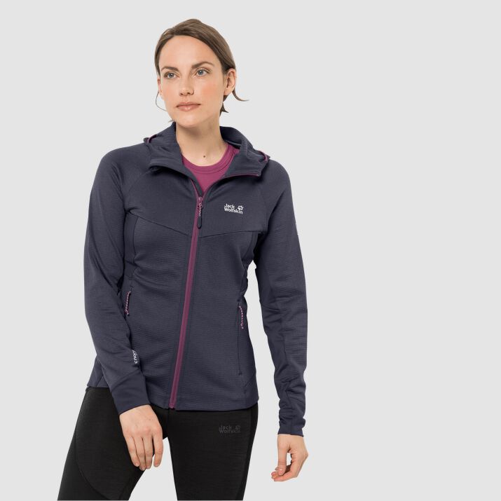 Chamarra Polar Jack Wolfskin Hydro Grid Mujer Azul Marino Mexico-1341285